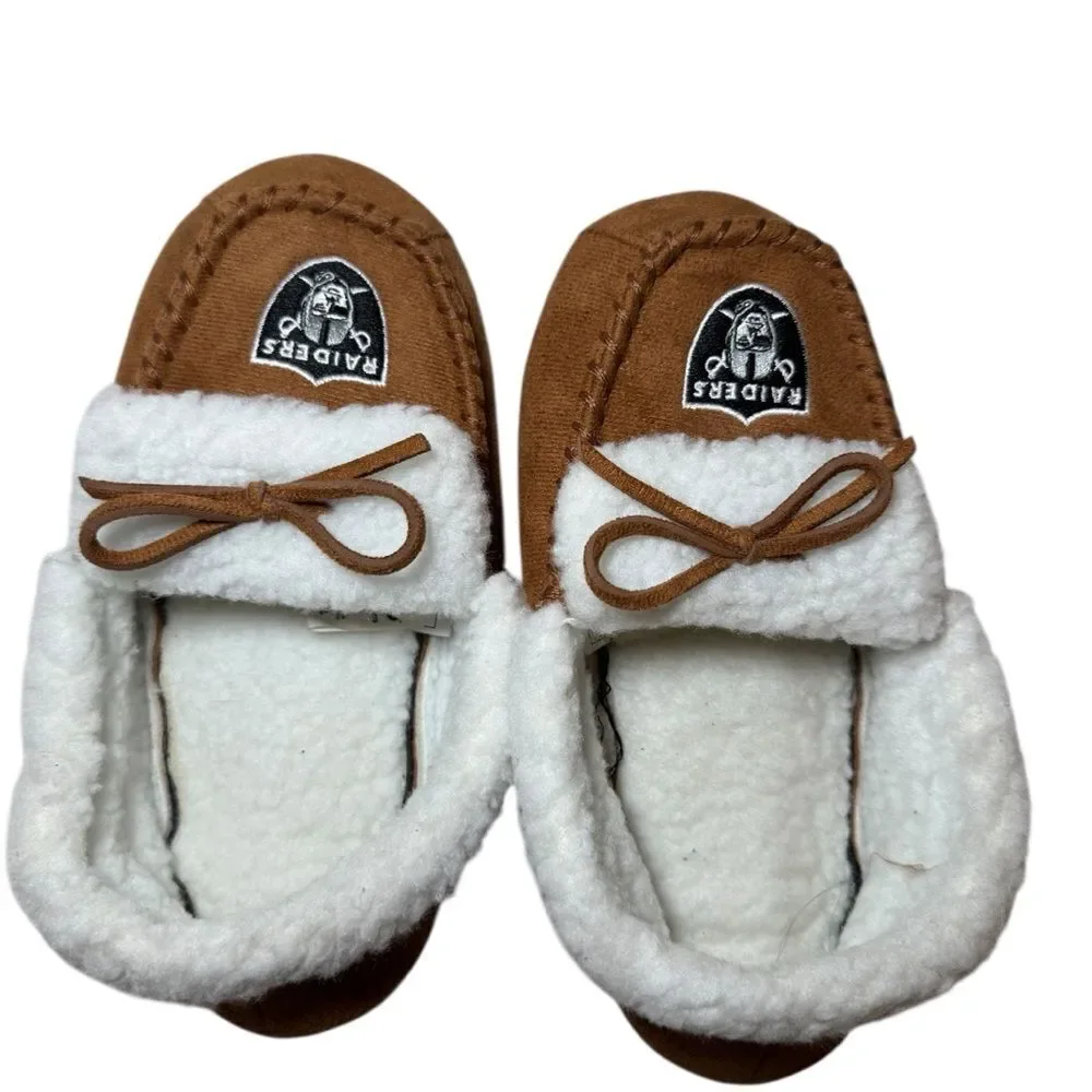 FOCO Raiders Brown and White Slippers for Kids